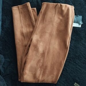 SIMLY VERA HIGH RISE Brown Suede Pants